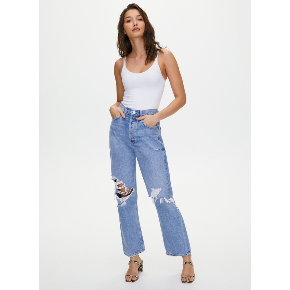 Agolde Light Blue Distressed Jeans - Picture 7 of 13